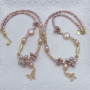 X382 Handmade Freshwater Baroque Pearl Necklace